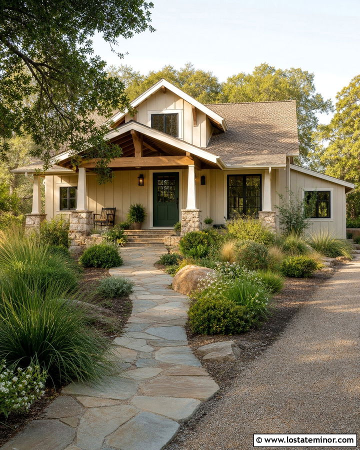 Sand House With Stained Exposed Porch Rafters - 30 Sand House Design With Porch Ceiling Ideas