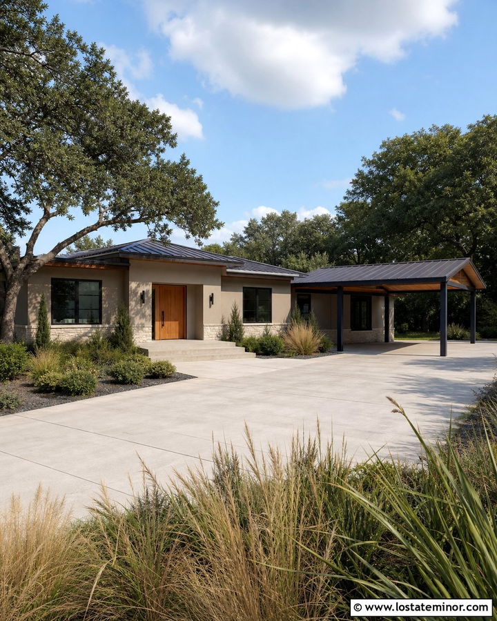 Sand House With Steel Frame Carport - 30 Sand House Design With Carport Ideas