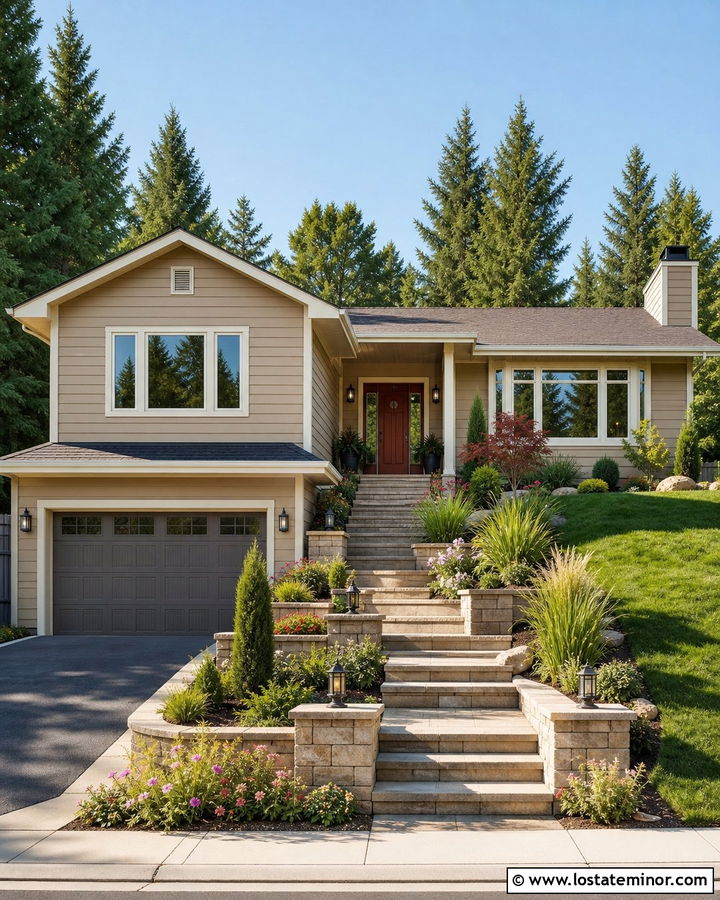 Sand House With Stepped Garden Entry - 30 Sand House Design With Steps Ideas