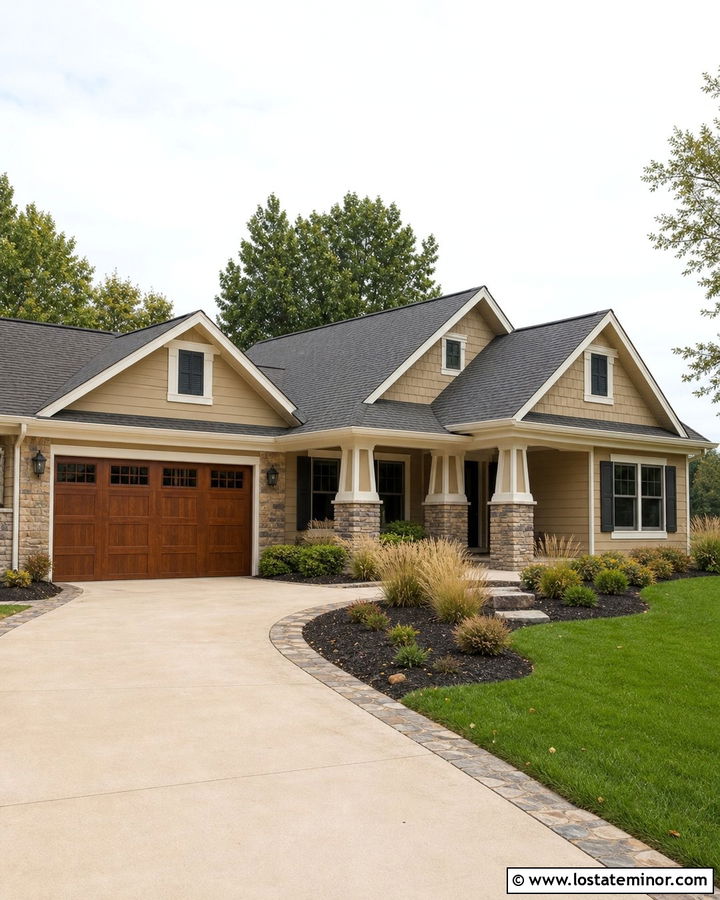 Sand House With Stone Border Driveway - 30 Sand House Design With Driveway Ideas