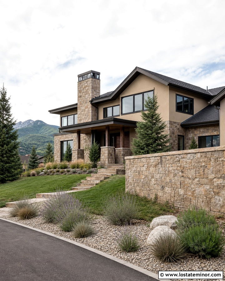 Sand House With Stone Privacy Wall - 30 Sand House Design With Fence Ideas