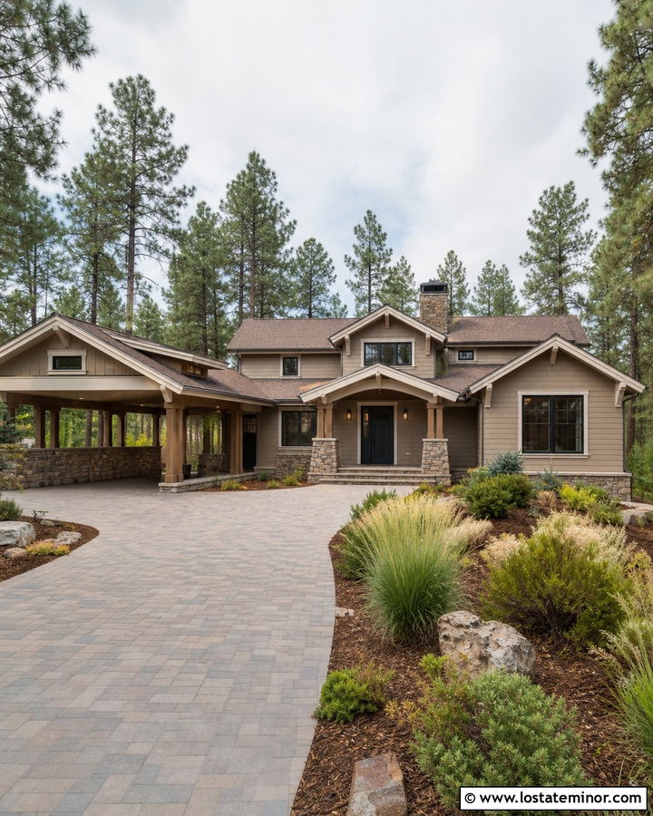 Sand House With Stone Wall Carport - 30 Sand House Design With Carport Ideas