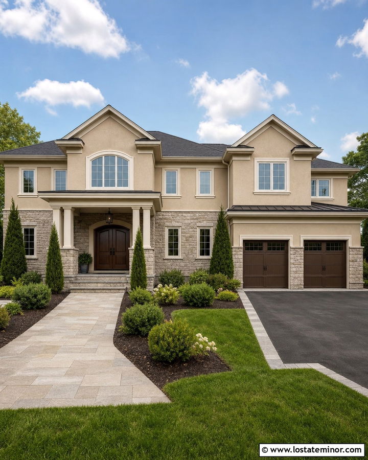 Sand House With Tall Stone Wainscoting - 30 Sand House Design With Wainscoting Ideas