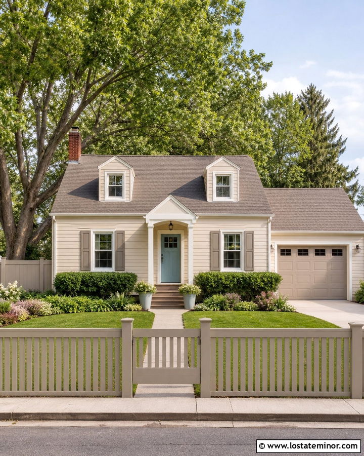 Sand House With Taupe Vinyl Fence - 30 Sand House Design With Fence Ideas