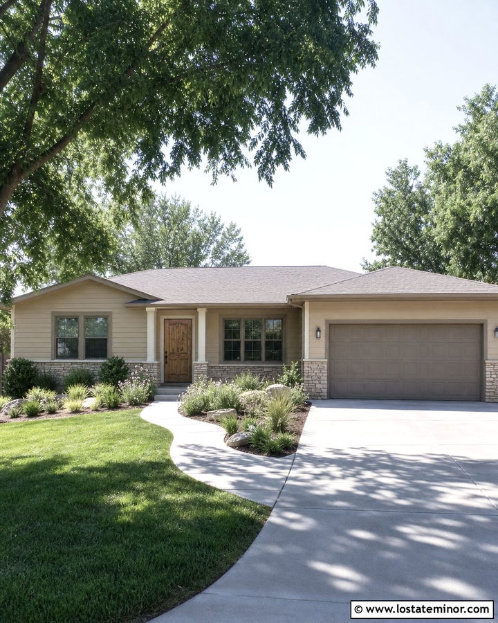Sand House With Taupe Window Frames - 30 Sand House Design With Window Frames Ideas