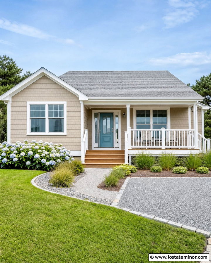 Sand House With Teal Storm Door - 30 Sand House Design With Storm Door Ideas