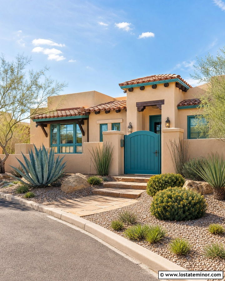 Sand House With Teal Trim - 30 Sand House Design With Trim Ideas