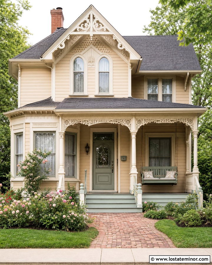 Sand House With Victorian Porch Swing - 30 Sand House Design With Swing Ideas