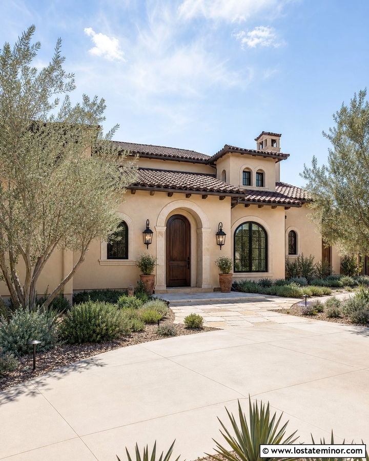 Sand House With Walnut Entry Door - 30 Sand House Design With Entry Door Ideas