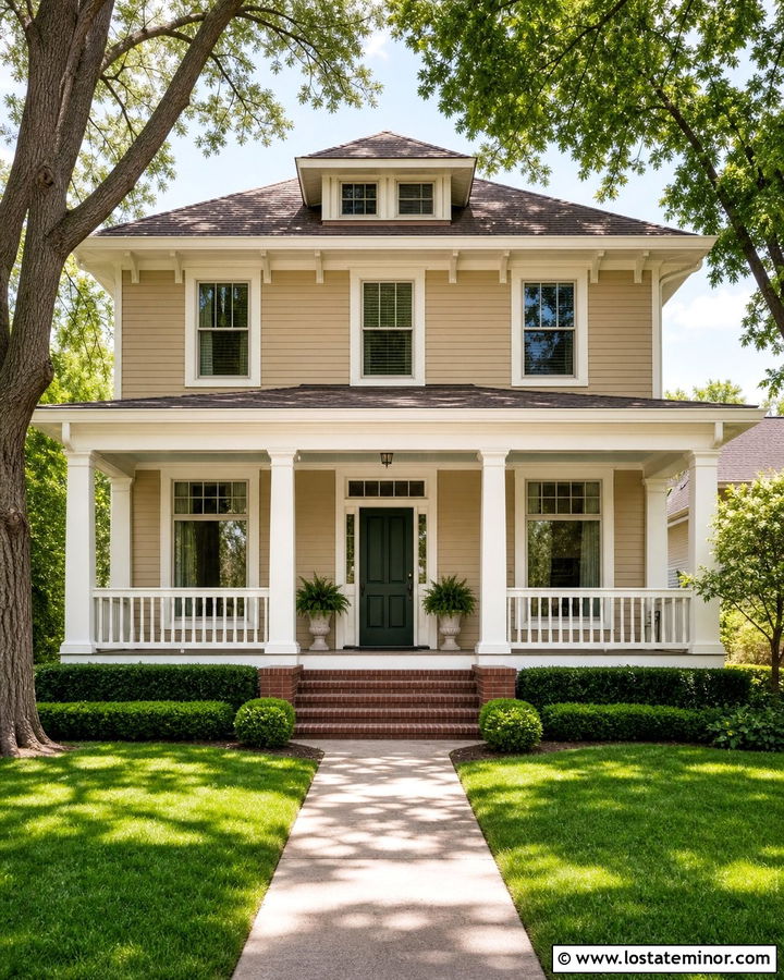 Sand House With Warm White Trim - 30 Sand House Design With Trim Ideas