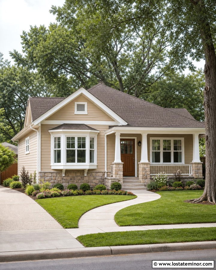 Sand House With White Bay Windows - 30 Sand House Design With Window Frames Ideas
