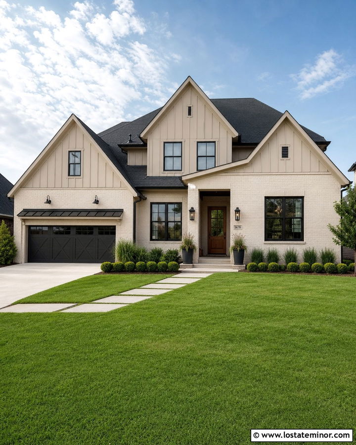 Sand House With White Brick Accents - 30 Sand House Design With Accents Ideas