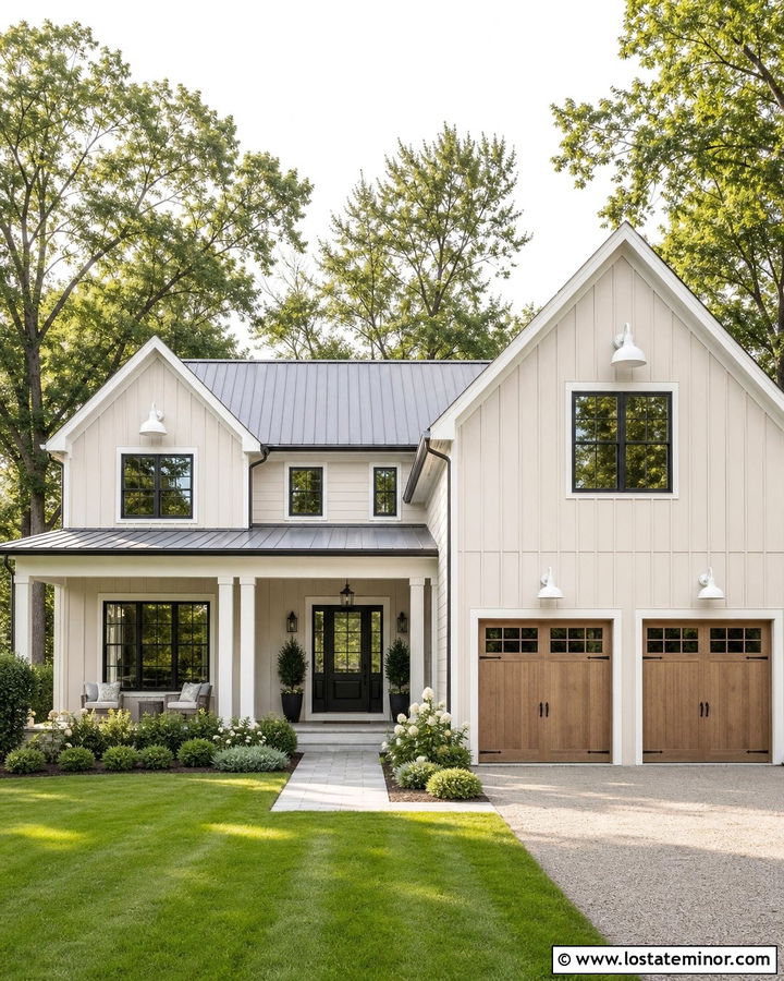 Sand House With White Farmhouse Sconces - 30 Sand House Design With Lighting Ideas
