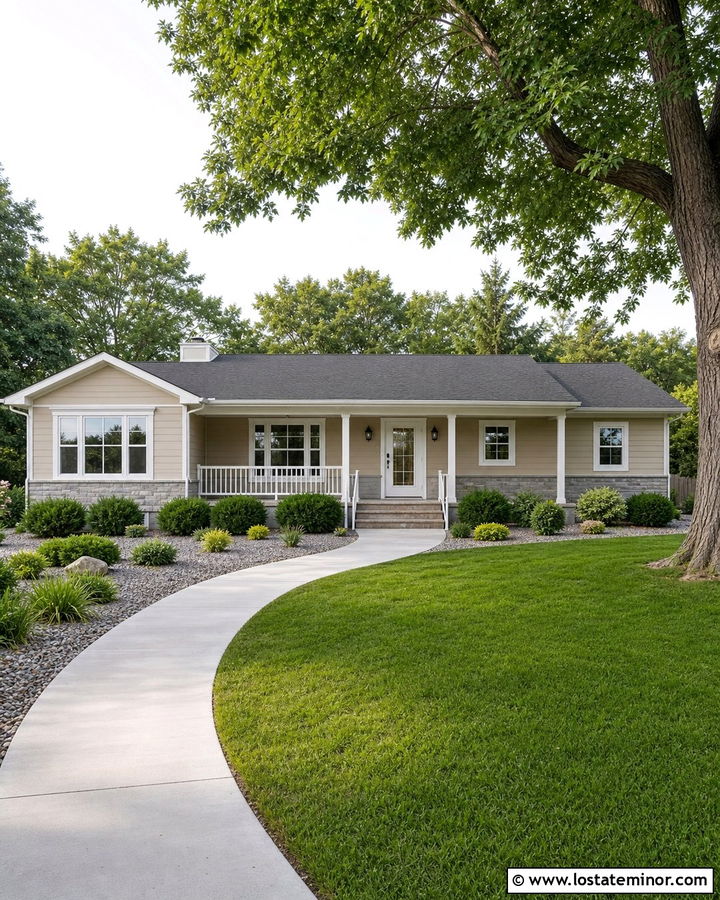 Sand House With White Front Door And Gray Roof - 30 Sand House Design With Front Door Ideas