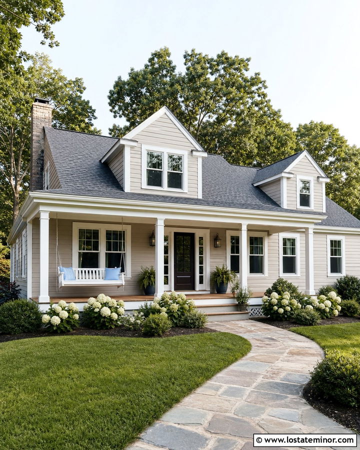 Sand House With White Porch Swing - 30 Sand House Design With Swing Ideas
