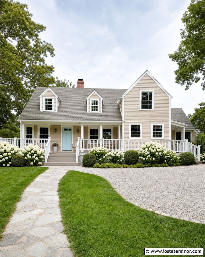 Sand House With White Railing Deck - 30 Sand House Design With Deck Ideas