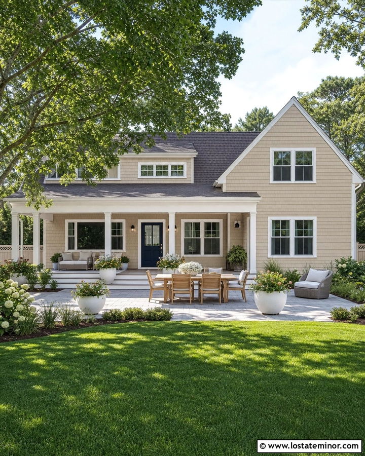 Sand House With White Trim - 30 Sand House Design With Backyard Ideas