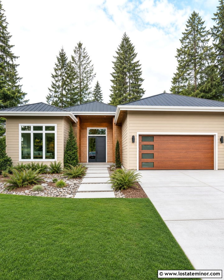Sand House With White Windows And Cedar Accents - 30 Sand House Design With Window Frames Ideas