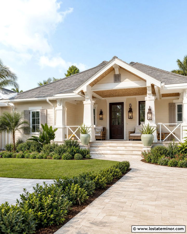Sand House With Woven Porch Ceiling Panels - 30 Sand House Design With Porch Ceiling Ideas