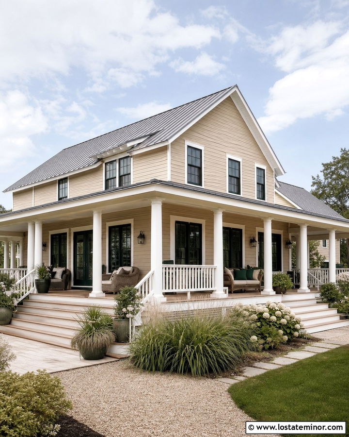 Sand House With Wraparound Deck - 30 Sand House Design With Deck Ideas