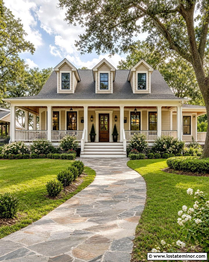 Sand House With Wraparound Porch And Dormers - 30 Sand House Design With Dormers Ideas