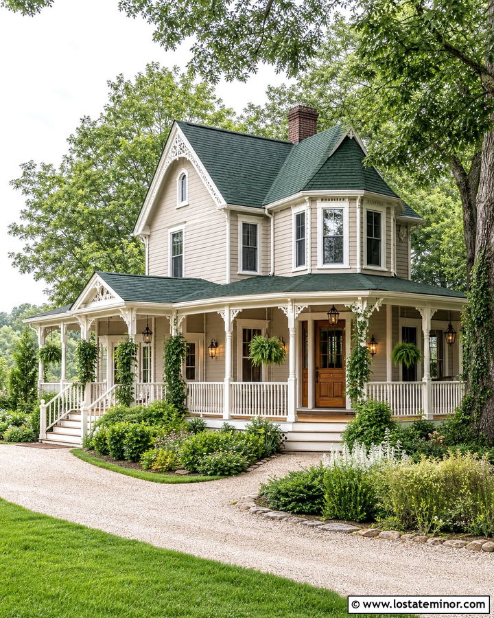 Sand House With Wraparound Porch Lighting - 30 Sand House Design With Lighting Ideas