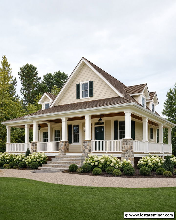 Sand House With Wraparound Porch Railings - 30 Sand House Design With Railings Ideas
