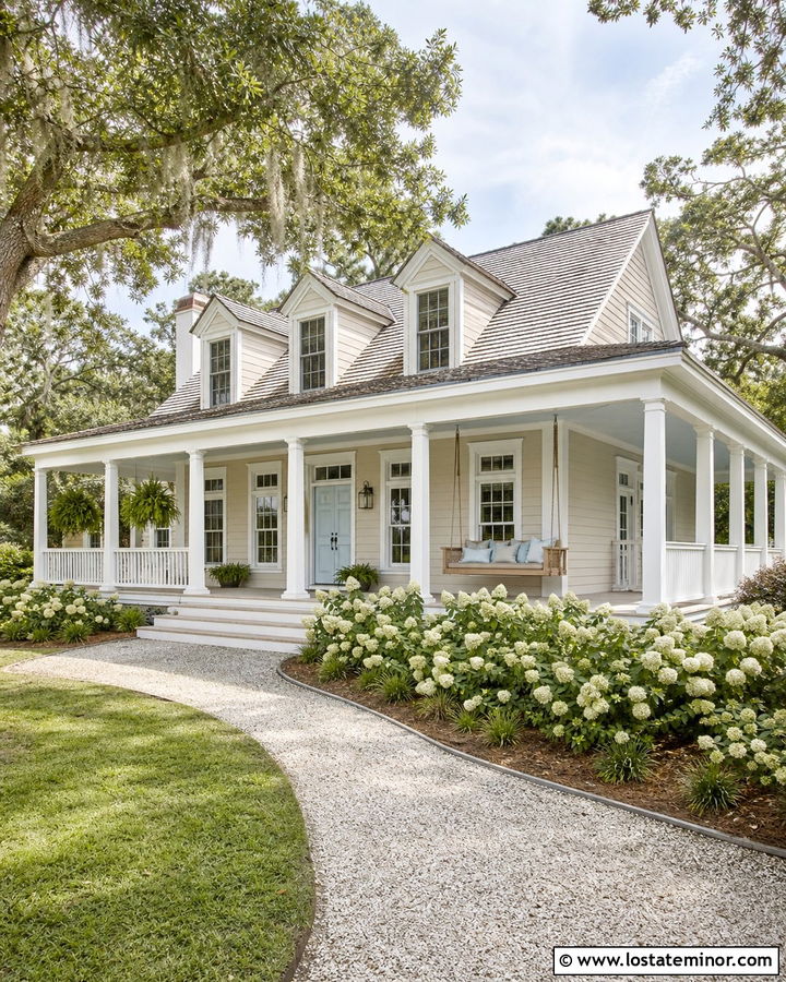 Sand House With Wraparound Porch Swing - 30 Sand House Design With Swing Ideas