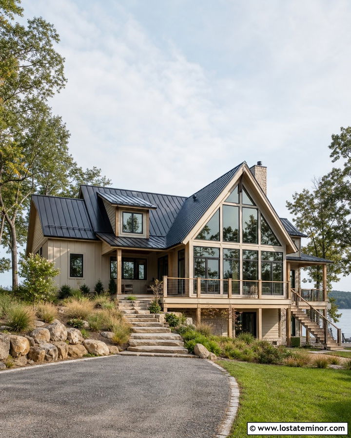 Sand Lake House With Window Gable - 30 Sand House Design With Gables Ideas