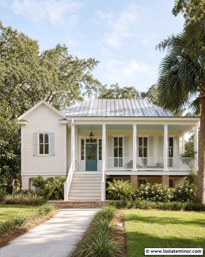 Sand Lowcountry House With Raised Porch - 30 Sand House Design With Front Porch Ideas
