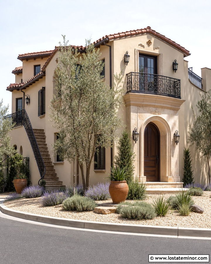 Sand Mediterranean House With Iron Railings - 30 Sand House Design With Railings Ideas