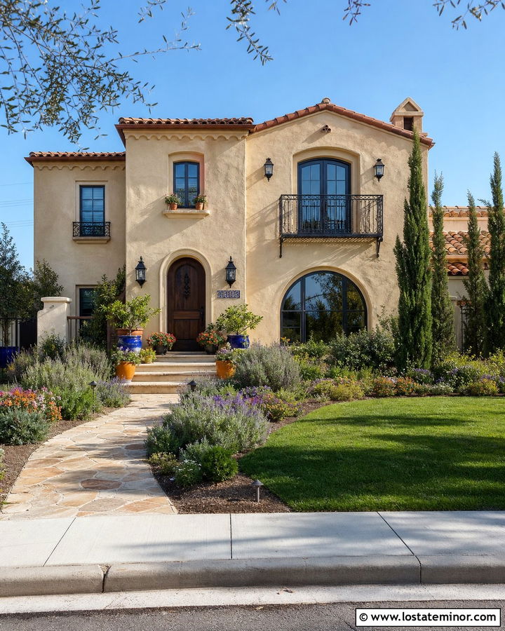 Sand Mediterranean House With Tile Numbers - 30 Sand House Design With House Numbers Ideas