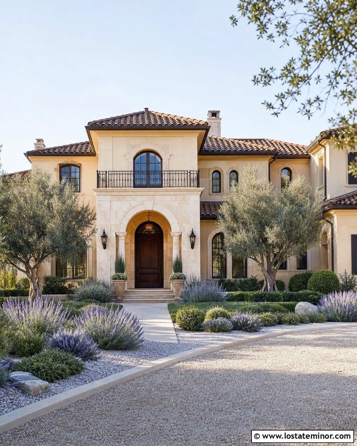 Sand Mediterranean House With Travertine Stone - 30 Sand House Design With Stone Accents Ideas