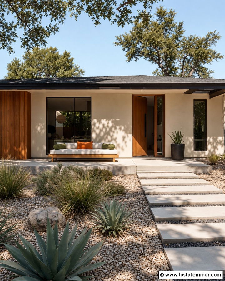 Sand Midcentury House With Platform Daybed - 30 Sand House Design With Daybed Ideas