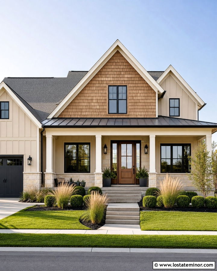 Sand Modern Farmhouse With Cedar Shake Accents - 30 Sand House Design With Cedar Shake Ideas