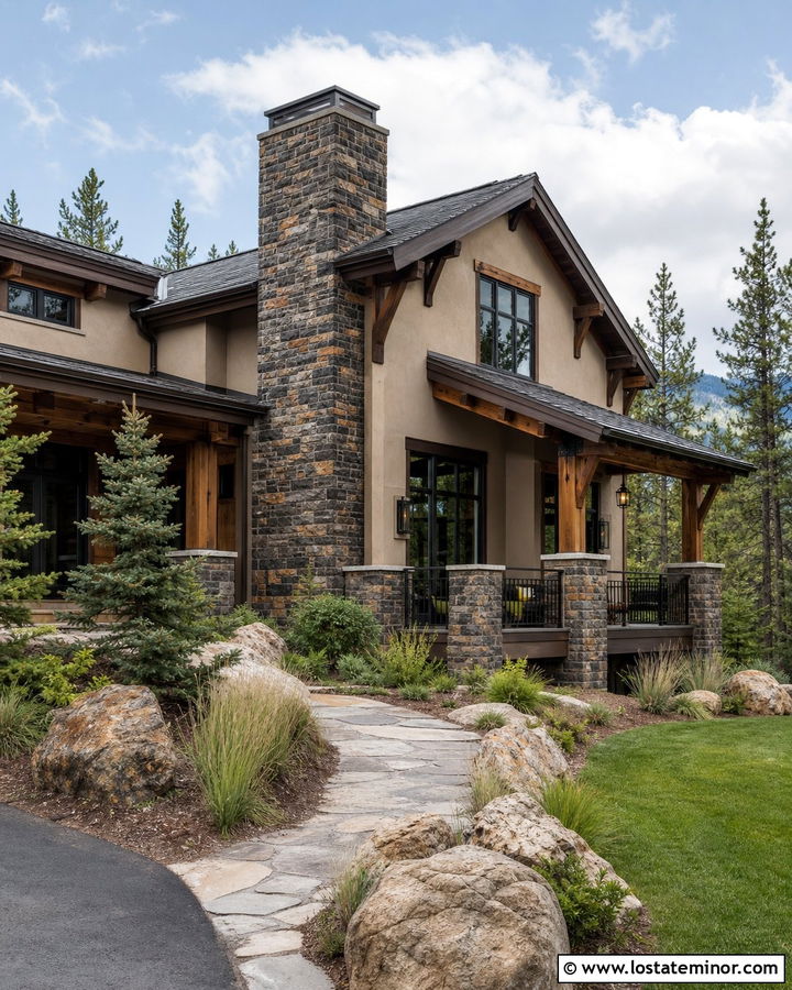 Sand Mountain House With Ledgestone Chimney - 30 Sand House Design With Chimney Ideas