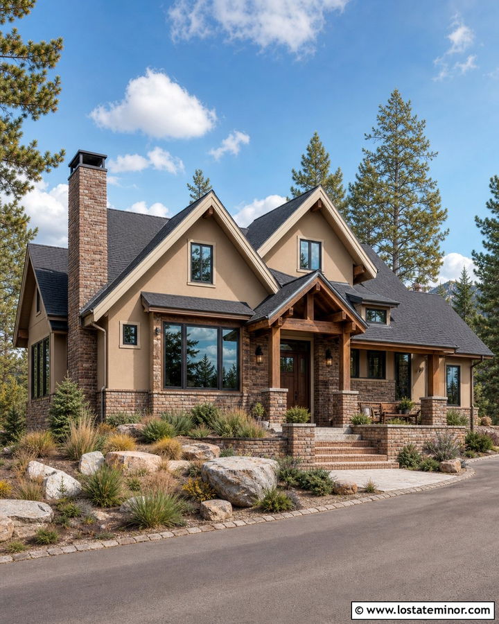 Sand Mountain House With Rustic Brick - 30 Sand House Design With Brick Accents Ideas