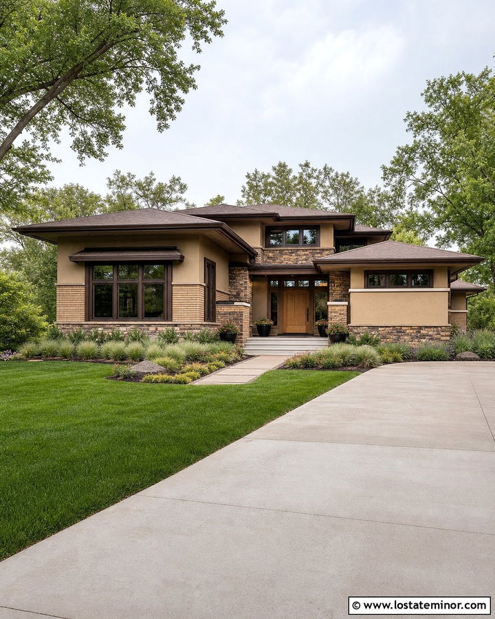 Sand Prairie House With Flat Awnings - 30 Sand House Design With Awning Ideas