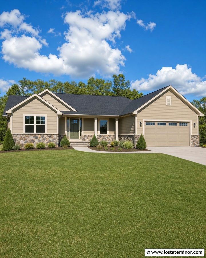 Sand Ranch House With Fieldstone Wainscoting - 30 Sand House Design With Wainscoting Ideas