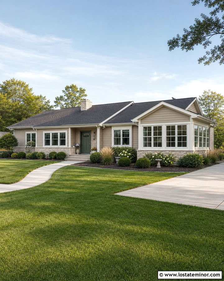 Sand Ranch House With Side Sunroom - 30 Sand House Design With Sunroom Ideas
