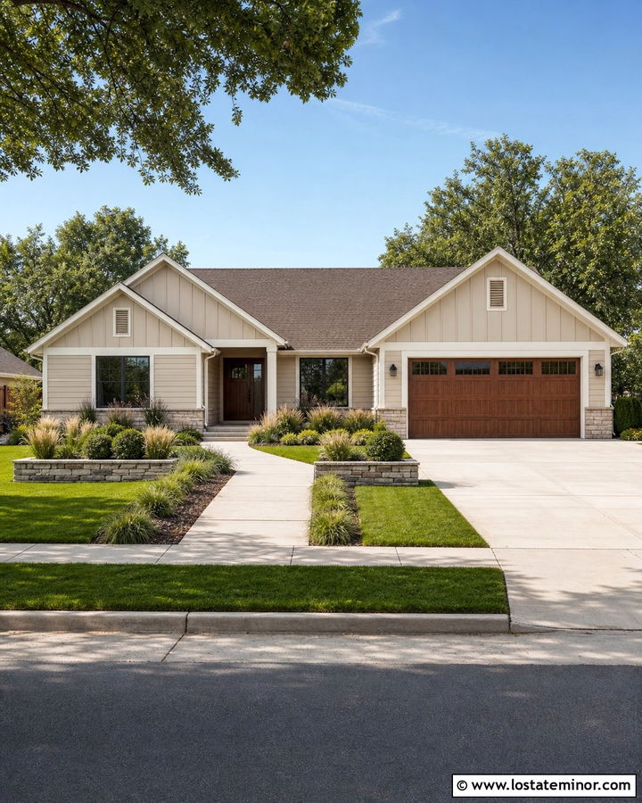 Sand Ranch House With Twin Gables - 30 Sand House Design With Gables Ideas