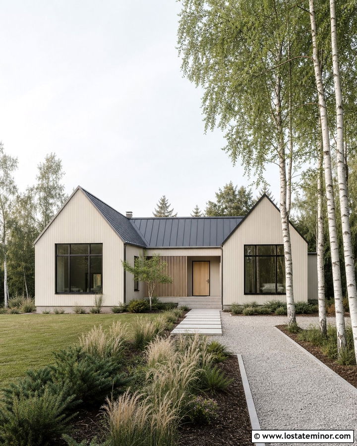 Sand Scandinavian House With Simple Gables - 30 Sand House Design With Gables Ideas