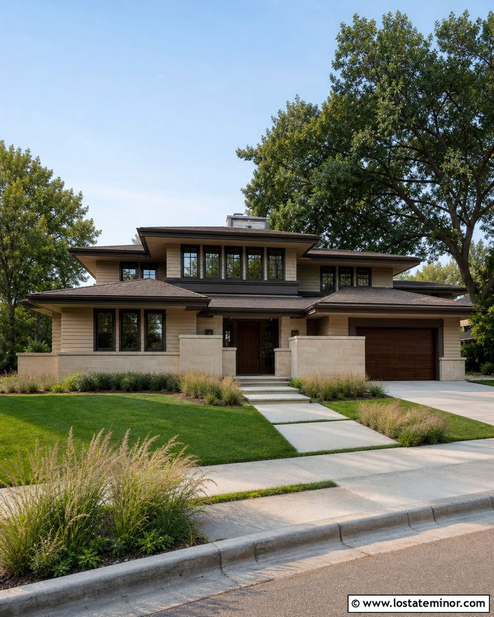 Sand Siding With Bronze Windows - 30 Sand House Design With Siding Ideas