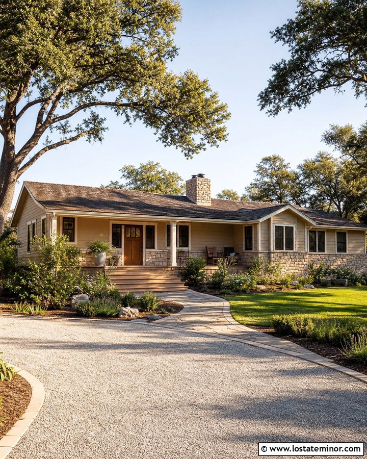 Sand Siding With Natural Fieldstone - 30 Sand House Design With Siding Ideas