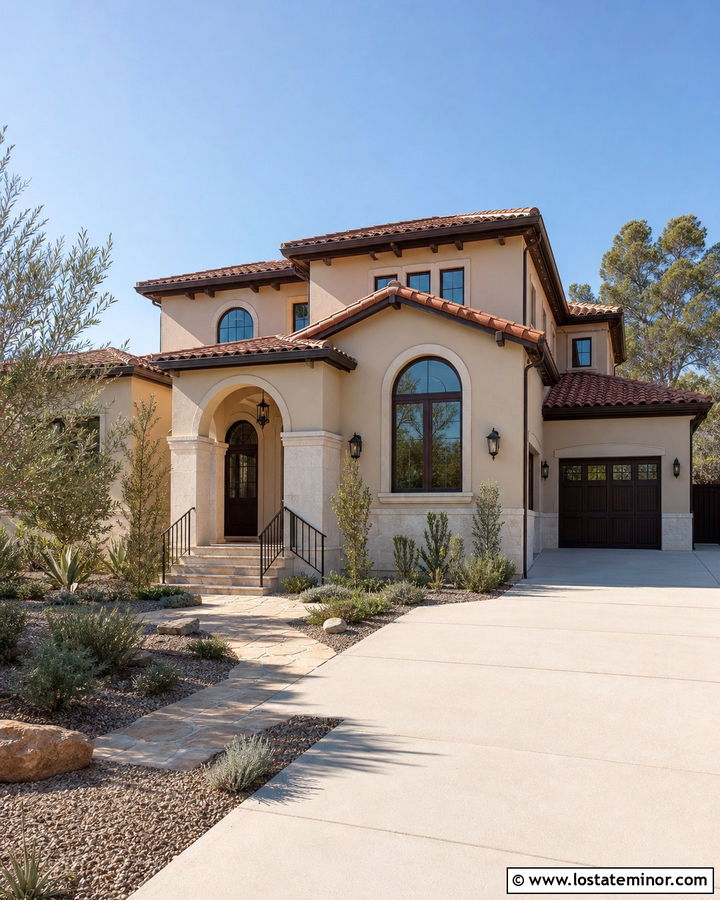 Sand Siding With Terracotta Roof - 30 Sand House Design With Siding Ideas