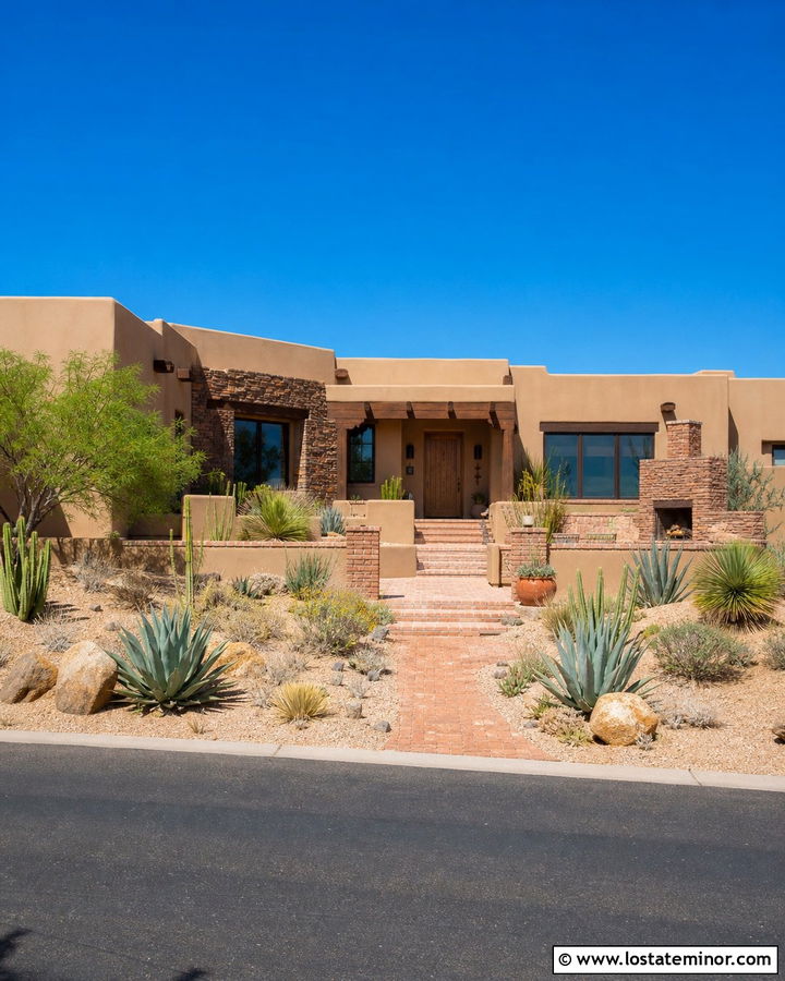 Sand Southwestern House With Adobe Brick Accents - 30 Sand House Design With Brick Accents Ideas