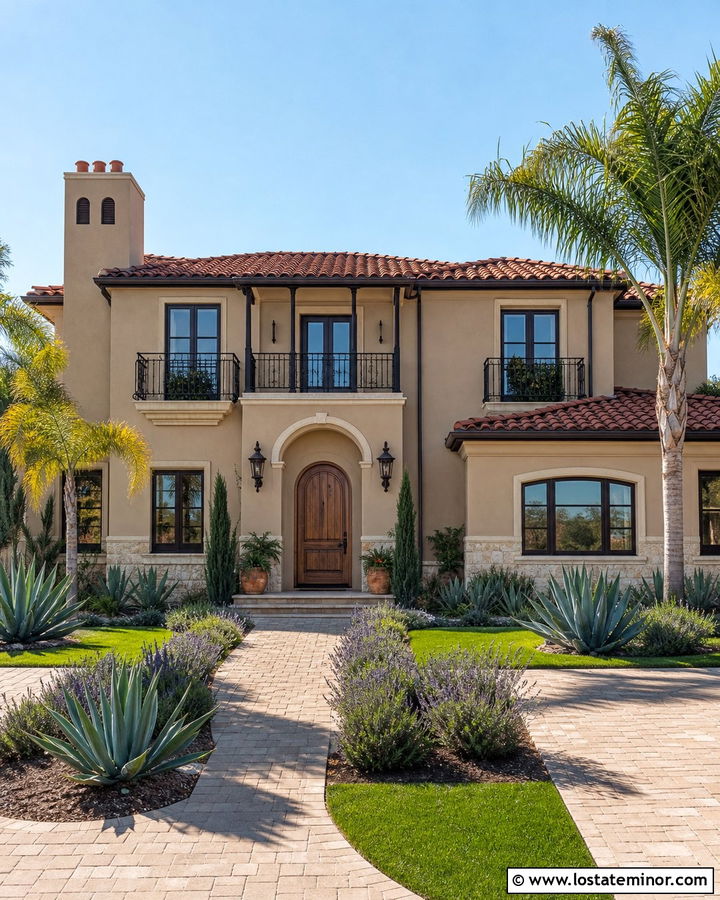 Sand Spanish House With Terracotta Chimney Cap - 30 Sand House Design With Chimney Ideas