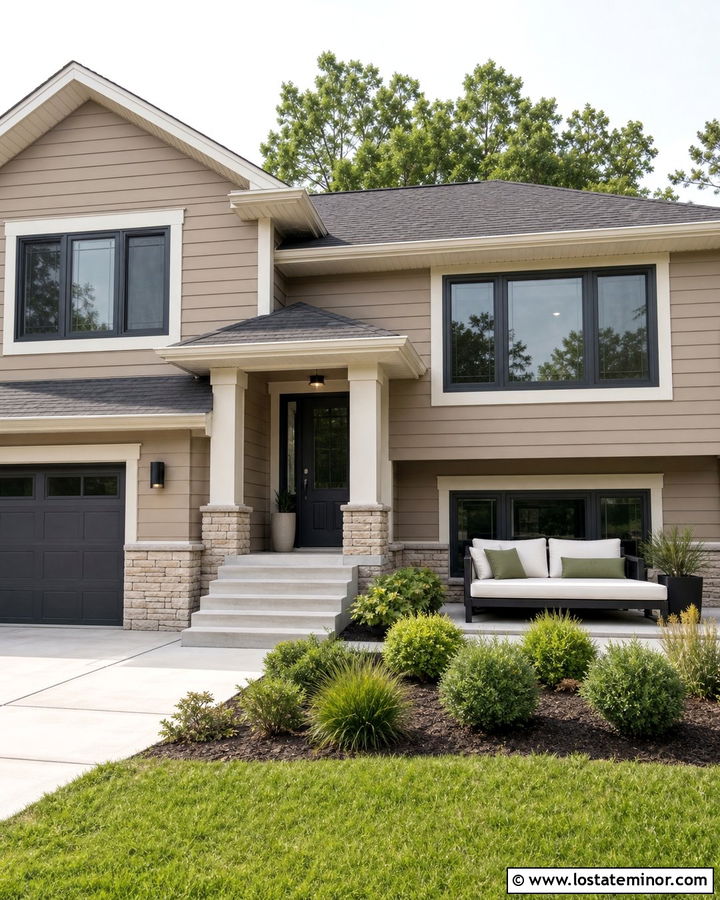 Sand Split Level House With Lower Patio Daybed - 30 Sand House Design With Daybed Ideas