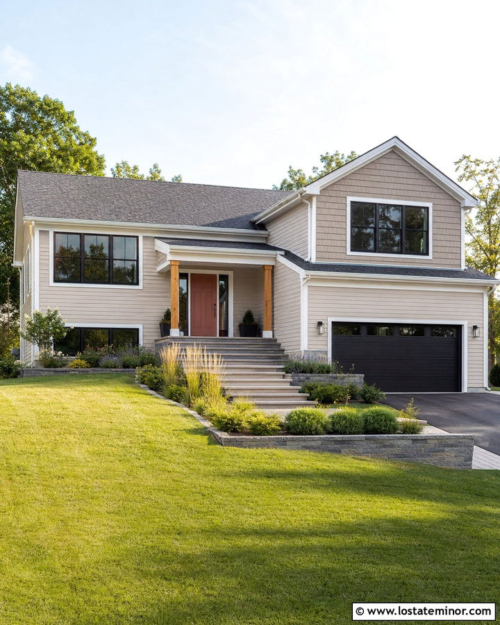 Sand Split Level House With Oversized Dormer - 30 Sand House Design With Dormers Ideas