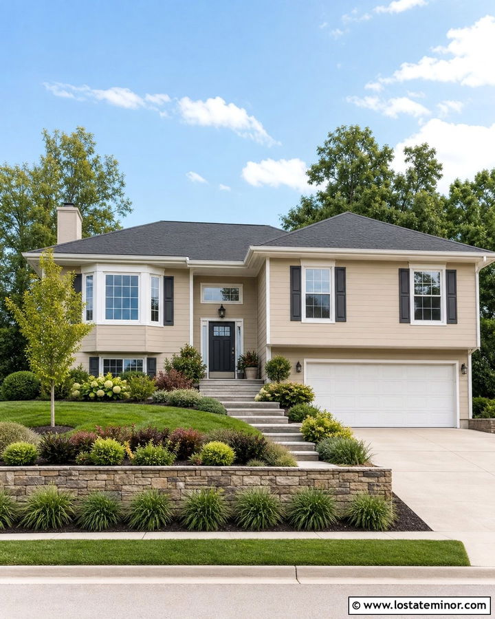 Sand Split Level House With Tiered Landscaping - 30 Sand House Design With Landscaping Ideas